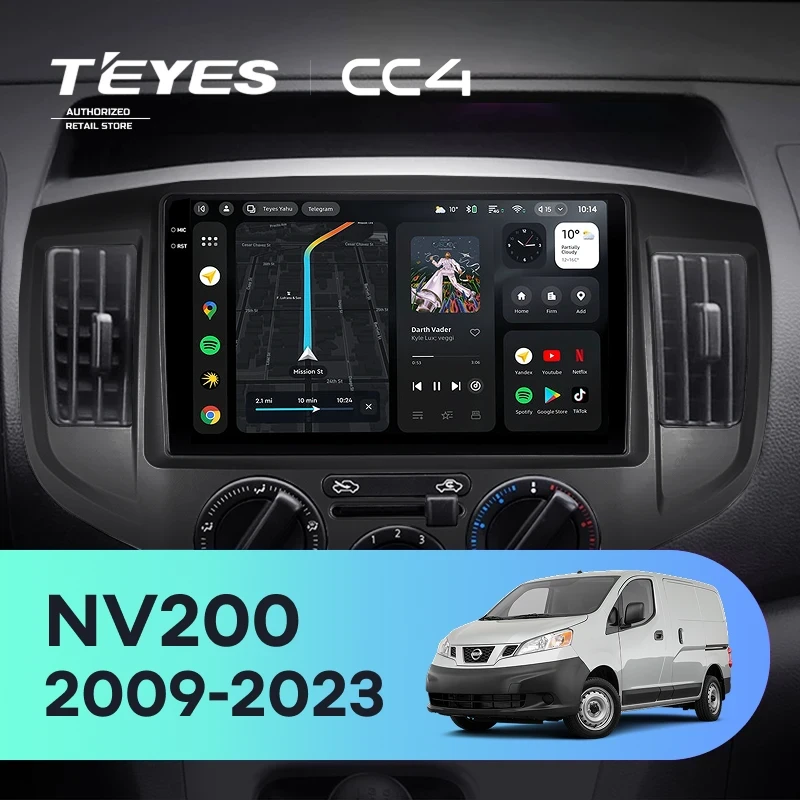 Штатная магнитола Teyes CC4 6/64 Nissan NV200 M20 (2009-2023) F2