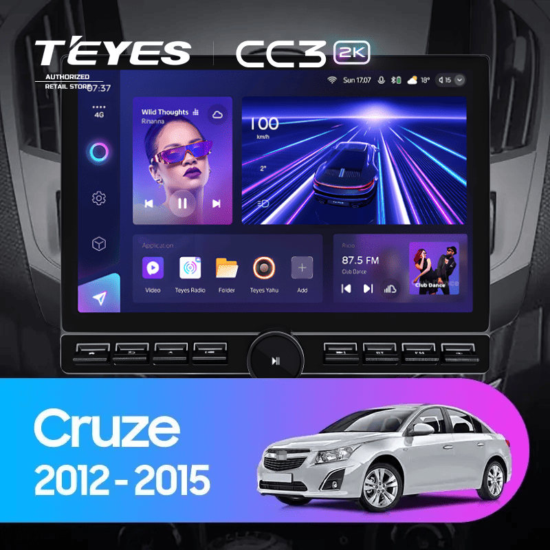Штатная магнитола Teyes CC3 2K 6/128 Chevrolet Cruze J300 J308 (2012-2015) F3 (13" с кнопками)