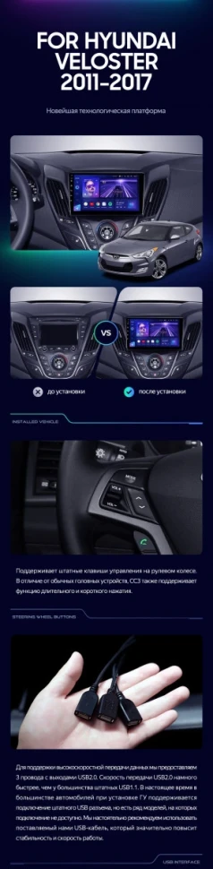 Переходная рамка Hyundai Veloster FS (2011-2017) Тип-B (9")