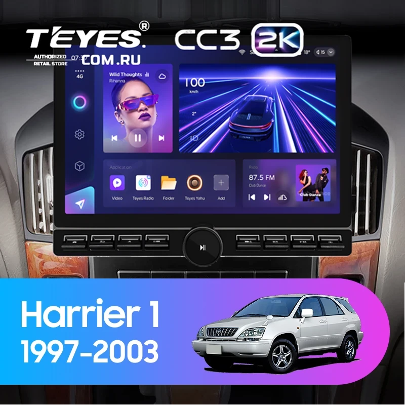 Штатная магнитола Teyes CC3 2K 6/128 Toyota Harrier 1 (XU10) (1997-2003) F1 (13" с кнопками)