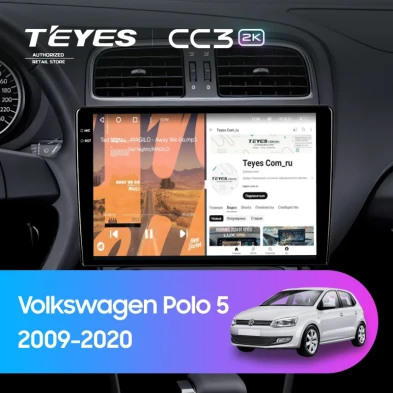 Штатная магнитола Teyes CC3 2K 6/128 Volkswagen Polo 5 (2008-2020) (13") (матовая)