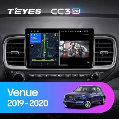 Штатная магнитола Teyes CC3 2K 360 6/128 Hyundai Venue (2019-2020) Правый руль