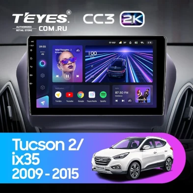 Штатная магнитола Teyes CC3 2K 6/128 Hyundai ix35 (2009-2015) (Tucson 2) Тип-C (10")