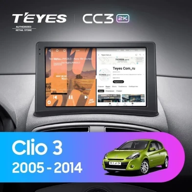 Штатная магнитола Teyes CC3 2K 4/64 Renault Clio 3 (2005-2014) (0din)