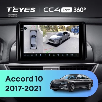 Штатная магнитола Teyes CC4 Pro 360 8/128 Honda Accord 10 CV (2017-2021) Тип-B