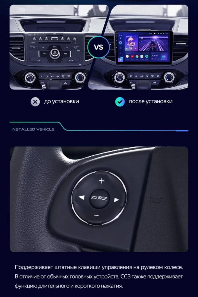 Штатная магнитола Teyes CC3L 4/32 Honda CR-V 4 RM RE (2011-2018) Тип-A