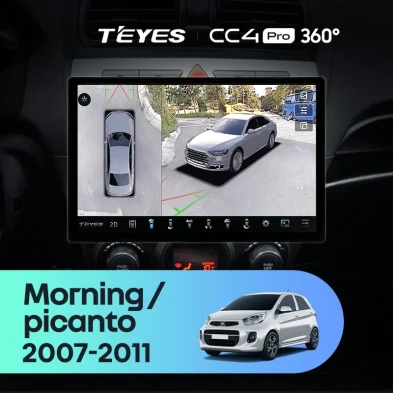Штатная магнитола Teyes CC4 Pro 360 12/256 Kia Picanto (2007-2011) (13")