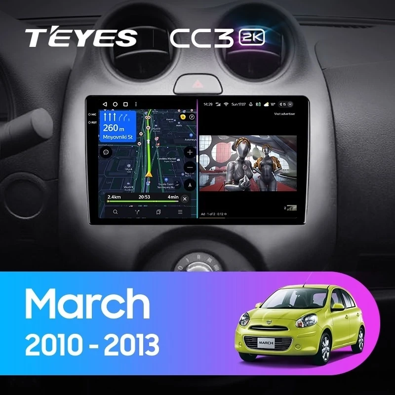 Штатная магнитола Teyes CC3 2K 4/32 Nissan March K13 (2010-2013)
