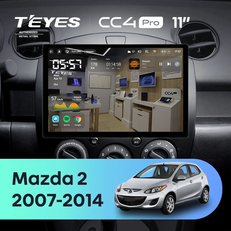 Штатная магнитола Teyes CC4 Pro 8/128 Mazda 2 DE (2007-2014) (11")