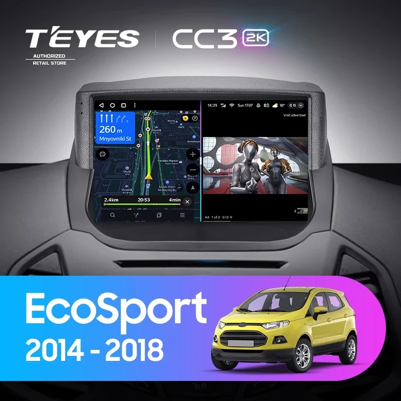 Штатная магнитола Teyes CC3 2K 6/128 Ford EcoSport (2014-2018) F1