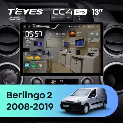 Штатная магнитола Teyes CC4 Pro 8/128 Citroen Berlingo 2 B9 (2008-2019) (13")