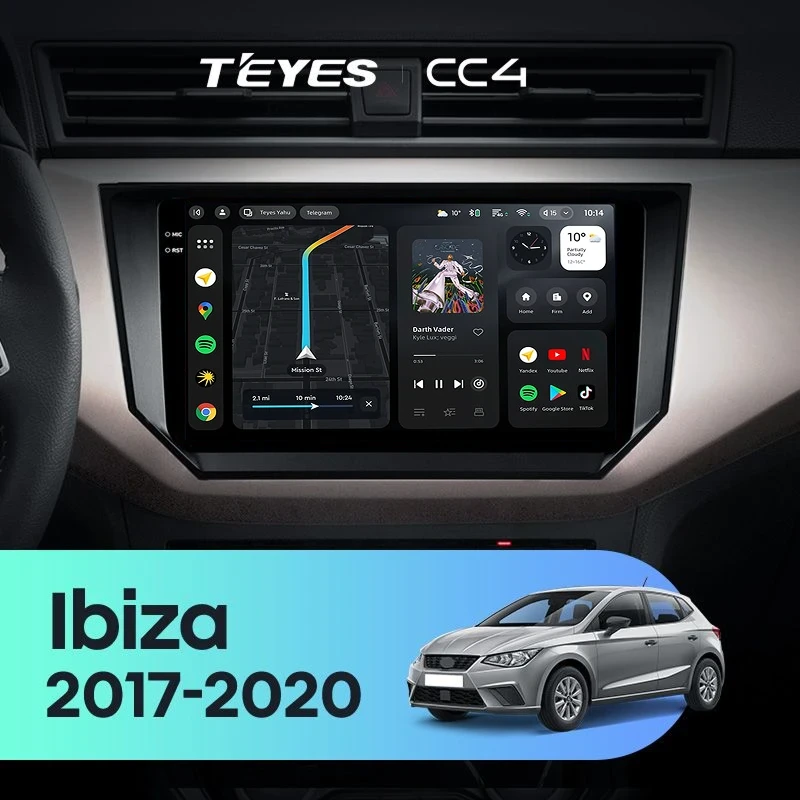 Штатная магнитола Teyes CC4 6/64 Seat Ibiza (2017-2020)