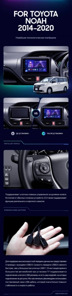 Штатная магнитола Teyes CC3 2K 6/128 Toyota Noah R80 (2014-2020) F1 Правый руль