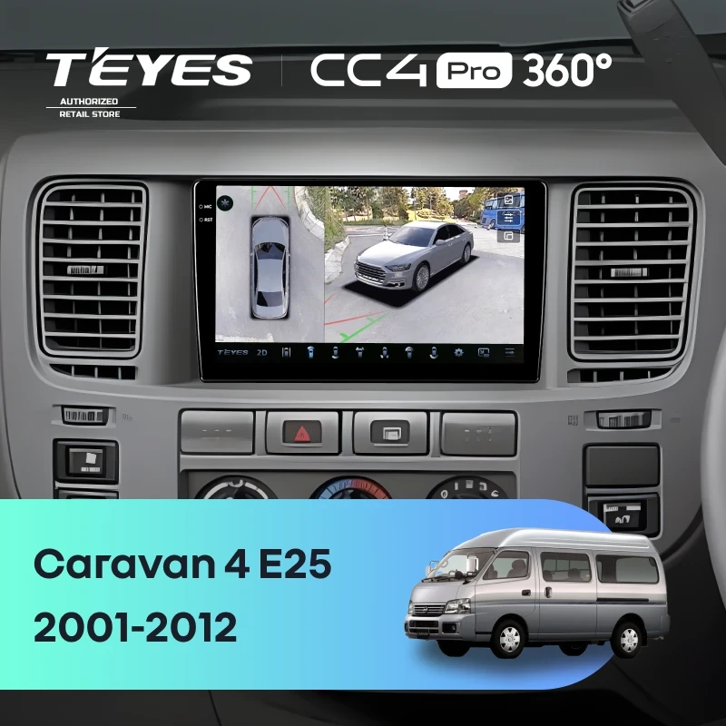 Штатная магнитола Teyes CC4 Pro 360 8/128 Nissan Caravan 4 E25 (2001-2012)