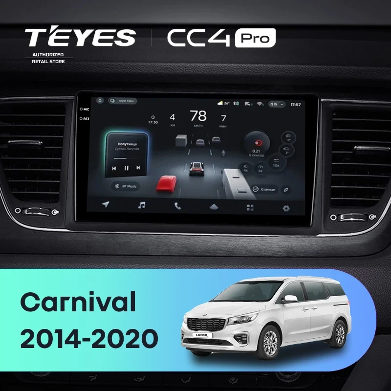 Штатная магнитола Teyes CC4 Pro 12/256 Kia Carnival YP (2014-2021) F1 Тип-A