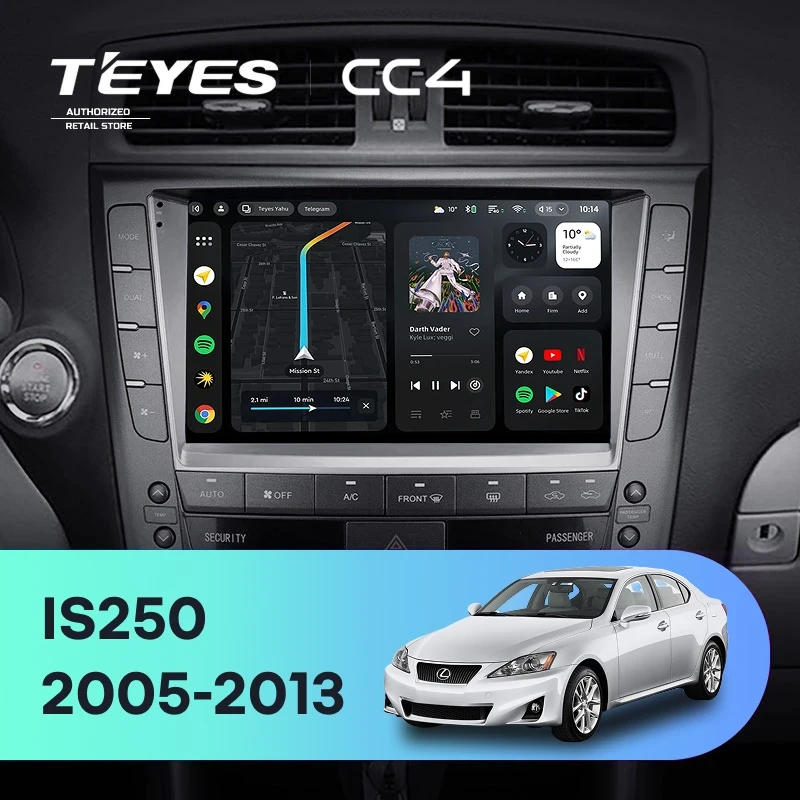 Штатная магнитола Teyes CC4 6/64 Lexus IS250 XE20 (2005-2013) (Hm) Тип-A