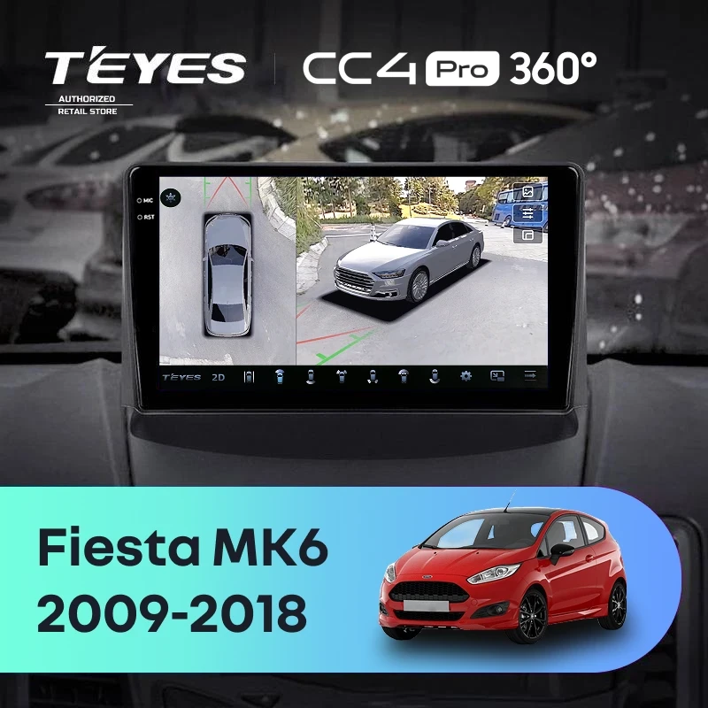 Штатная магнитола Teyes CC4 Pro 360 12/256 Ford Fiesta 6 (2009-2018) F1 Тип-B