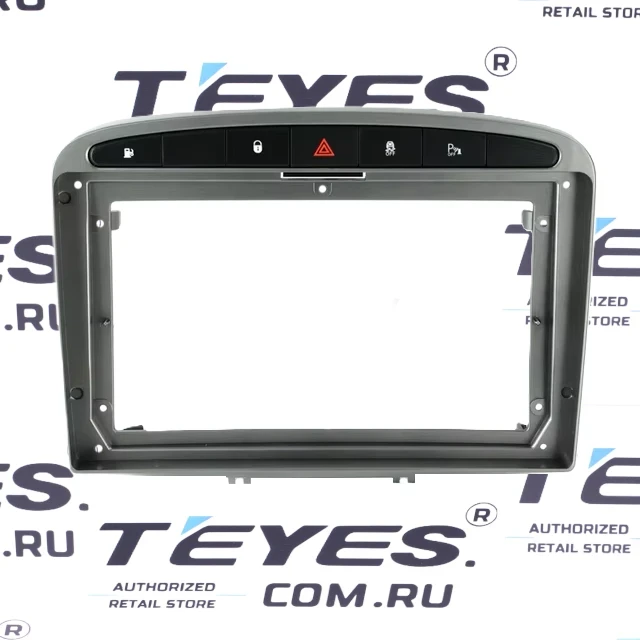 Переходная рамка Peugeot 308 (2007-2015) / 408 (2012-2020) (серая) (9")