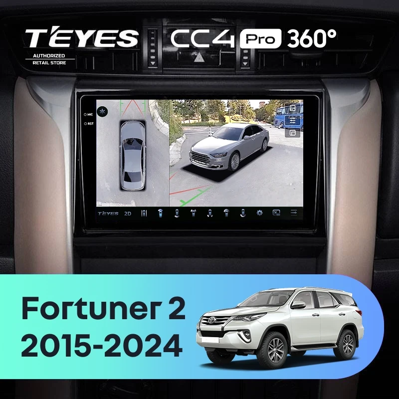 Штатная магнитола Teyes CC4 Pro 360 8/128 Toyota Fortuner 2 (2015-2024)
