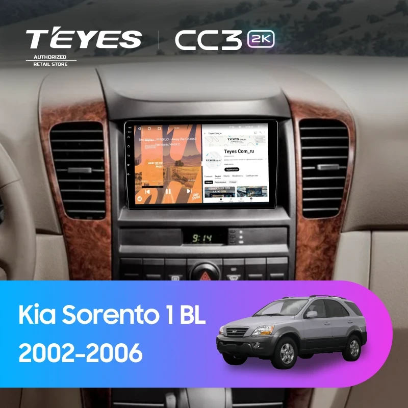 Штатная магнитола Teyes CC3 2K 4/32 Kia Sorento 1 BL (2002-2006)