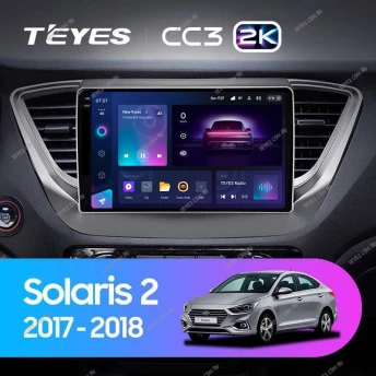 Штатная магнитола Teyes CC3 2K 360 6/128 Hyundai Solaris 2 (2017-2020) F1 Тип-A