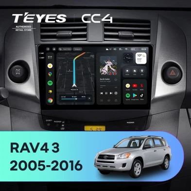 Штатная магнитола Teyes CC4 6/64 Toyota RAV4 3 XA30 (2005-2016) F1 9"