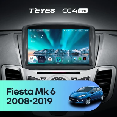 Штатная магнитола Teyes CC4 Pro 12/256 Ford Fiesta Mk 6 (2008-2019) F2 Тип-A