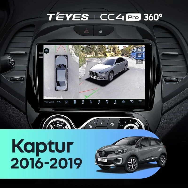 Штатная магнитола Teyes CC4 Pro 360 12/256 Renault Kaptur (2016-2019) F2