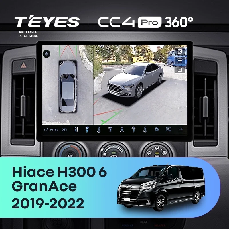 Штатная магнитола Teyes CC4 Pro 8/128 Toyota Hiace H300 VI (2019-2022) Тип-B (13")