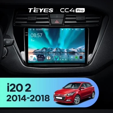 Штатная магнитола Teyes CC4 Pro 8/128 Hyundai i20 2 GB (2014-2018)