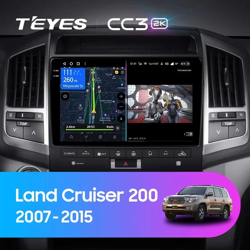 Штатная магнитола Teyes CC3 2K 6/128 Toyota Land Cruiser 11 200 (2007-2015) F3 Тип-B