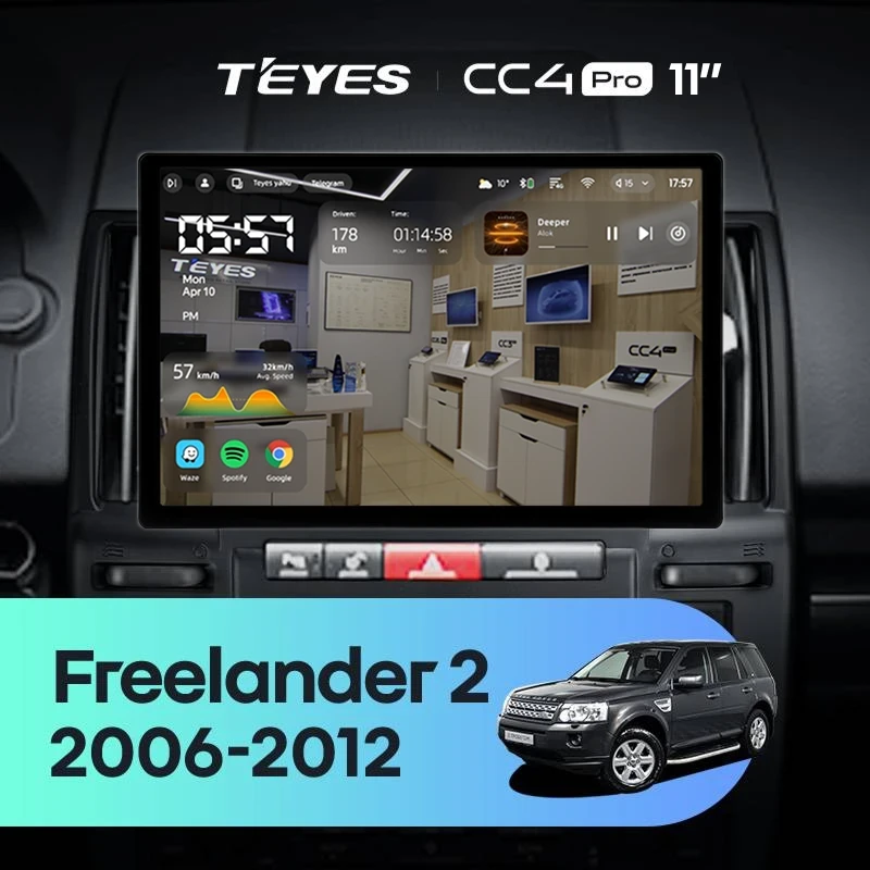 Штатная магнитола Teyes CC4 Pro 12/256 Land Rover Freelander 2 (2006-2012) (11")