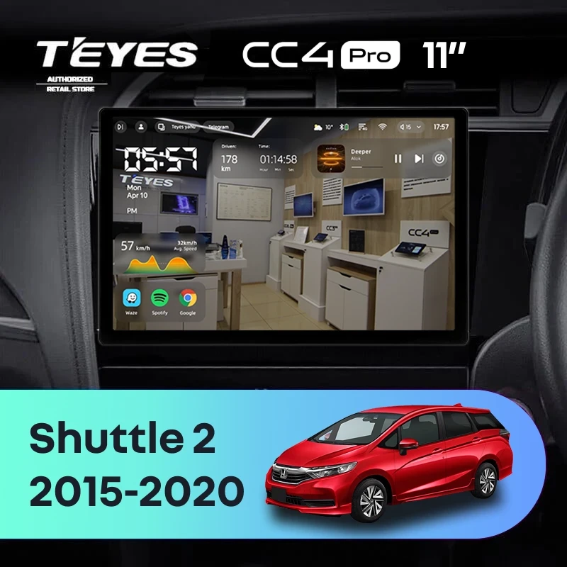 Штатная магнитола Teyes CC4 Pro 12/256 Honda Shuttle 2 (2015-2020) Правый руль (11")
