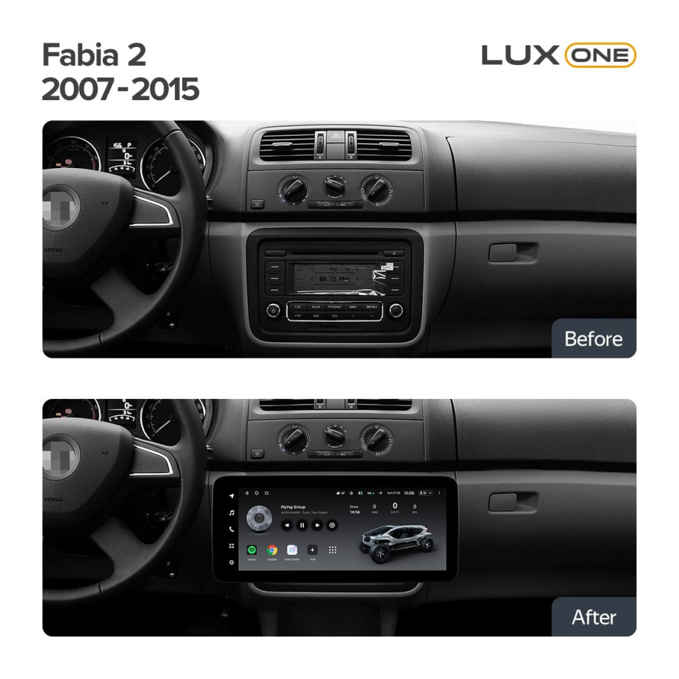 Штатная магнитола Teyes LUX ONE 6/128 Skoda Fabia 2 (2007-2014)