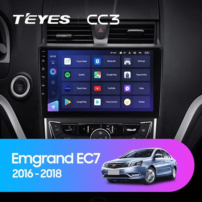 Штатная магнитола Teyes CC3 4/32 Geely Emgrand EC7 (2016-2018)