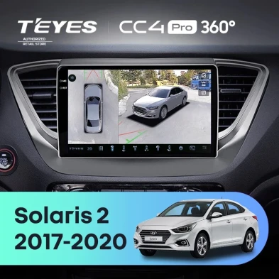 Штатная магнитола Teyes CC4 Pro 360 8/128 Hyundai Solaris 2 (2017-2020) F1 Тип-A