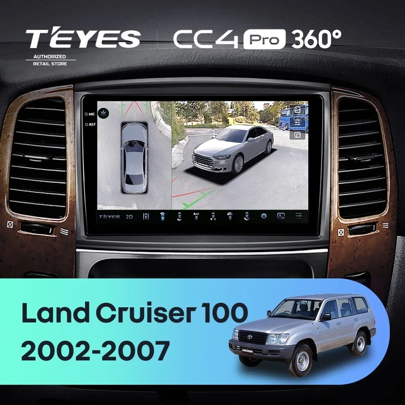 Штатная магнитола Teyes CC4 Pro 360 8/128 Toyota Land Cruiser LC 100 / LC 105 (2002-2007) Тип-A