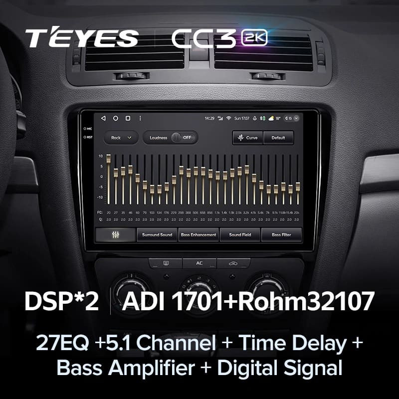 Штатная магнитола Teyes CC3 2K 4/32 Skoda Octavia 2 A5 (2008-2013) (10 inch Universal)