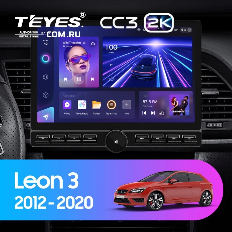 Штатная магнитола Teyes CC3 2K 6/128 Seat Leon 3 (2012-2020) F3 (13" с кнопками)