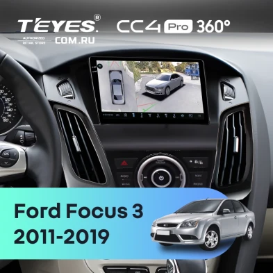 Штатная магнитола Teyes CC4 Pro 360 12/256 Ford Focus 3 (2011-2019) (черная) F3