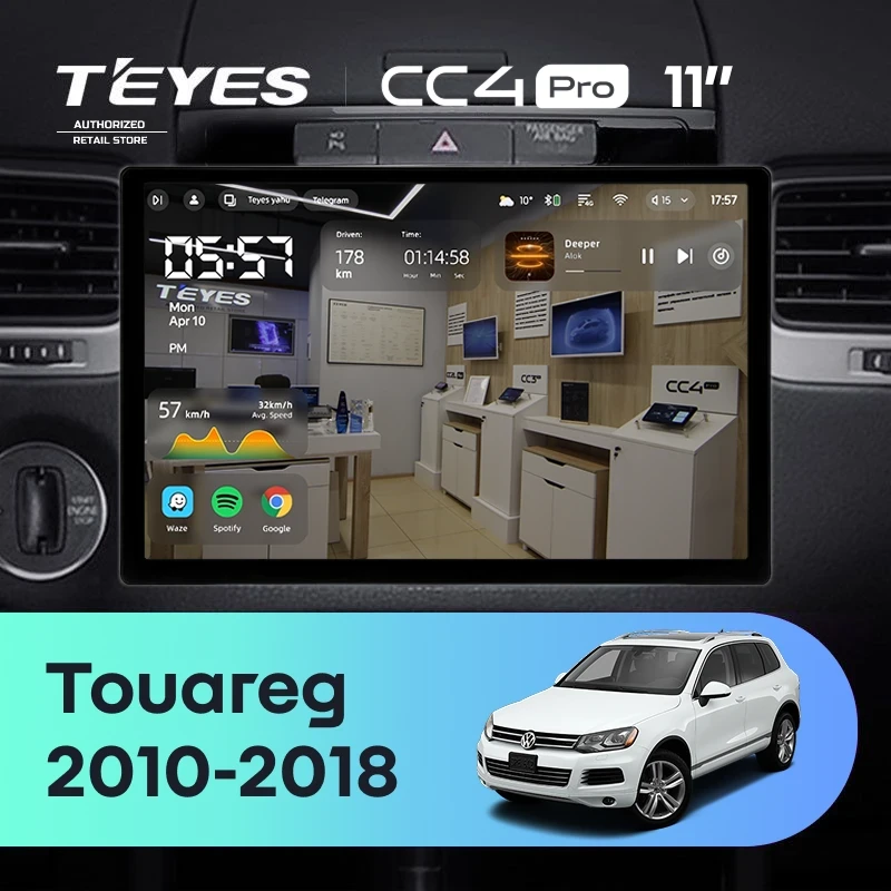 Штатная магнитола Teyes CC4 Pro 8/128 Volkswagen Touareg FL NF (2010-2018) (11")