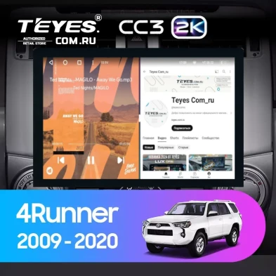 Штатная магнитола Teyes CC3 2K 4/64 Toyota 4Runner 5 N280 (2009-2020) (13")