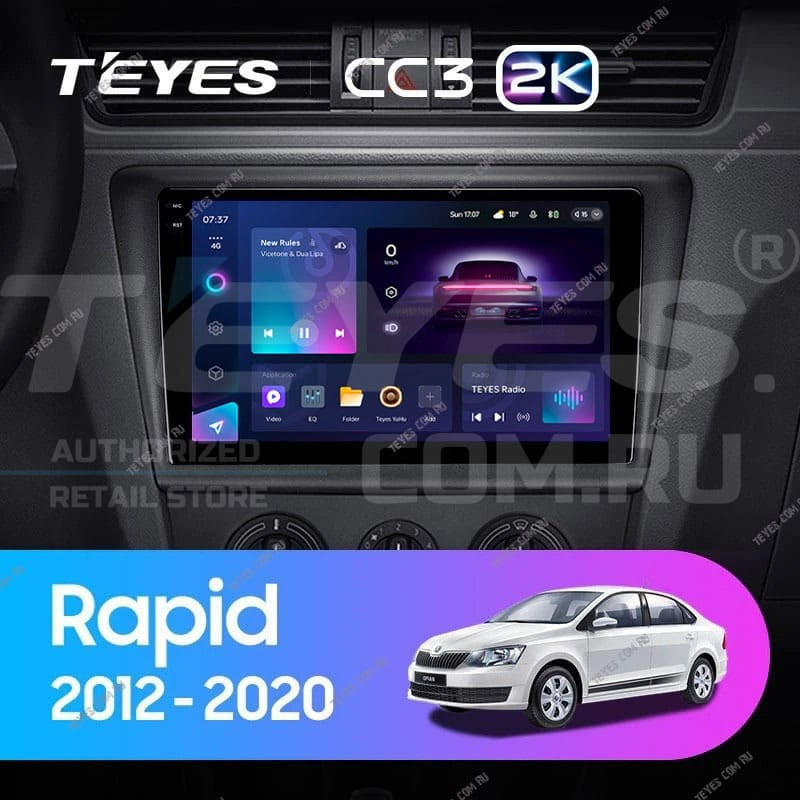 Штатная магнитола Teyes CC3 2K 6/128 Skoda Rapid NH3 NH1 (2012-2020) (10 inch Universal)