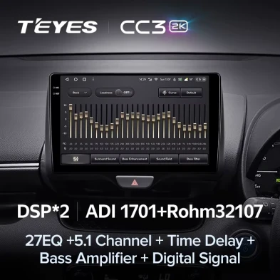 Штатная магнитола Teyes CC3 2K 4/32 Toyota Yaris (2020-2023) Правый руль
