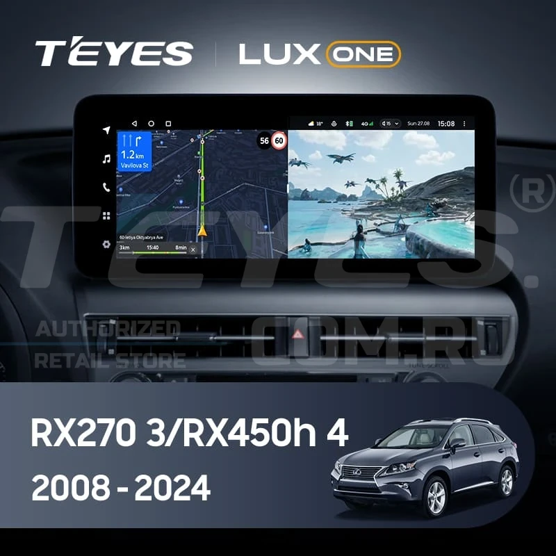 Штатная магнитола Teyes LUX ONE 6/128 Lexus RX270 3 RX450h 3 AL10 (2008-2015) Тип-B
