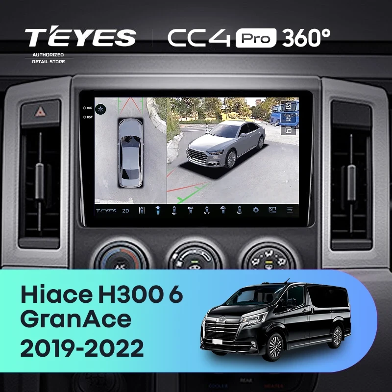 Штатная магнитола Teyes CC4 Pro 360 8/128 Toyota Hiace H300 VI (2019-2022) Тип-B