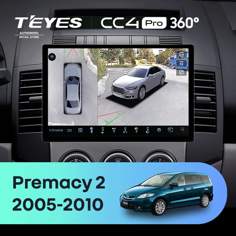 Штатная магнитола Teyes CC4 Pro 360 12/256 Mazda Premacy 2 (2005-2010) (11")