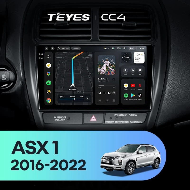 Штатная магнитола Teyes CC4 8/128 Mitsubishi ASX (2016-2026) Тип-A