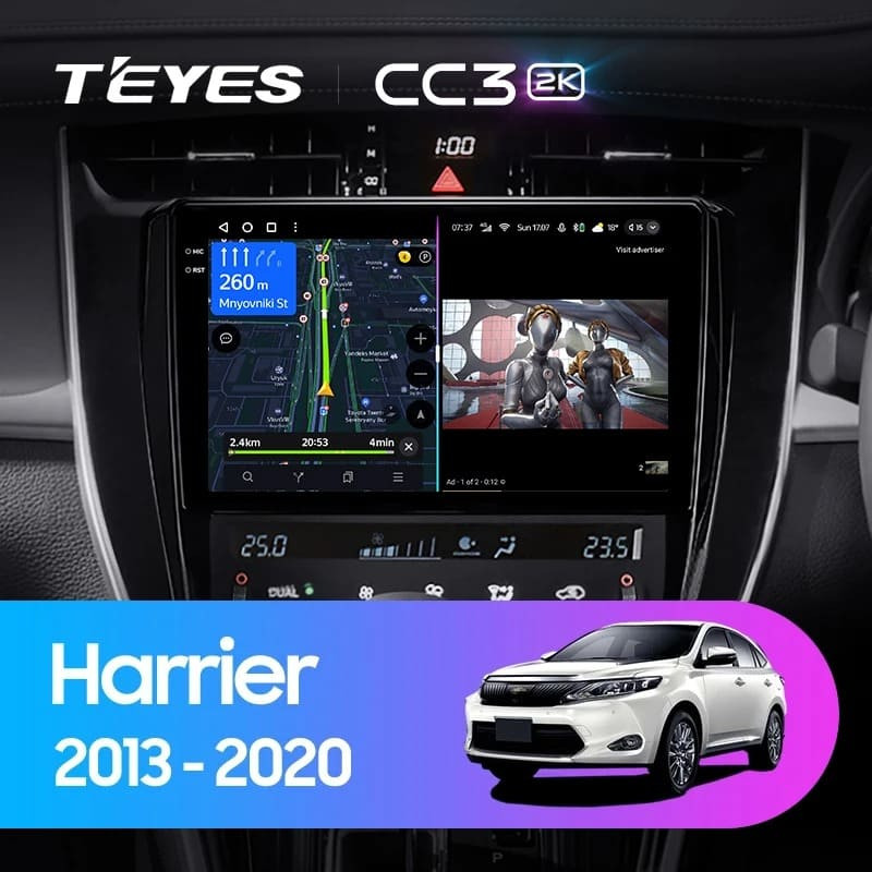 Штатная магнитола Teyes CC3 2K 360 6/128 Toyota Harrier XU60 (2013-2020) F2
