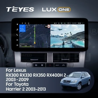 Штатная магнитола Teyes LUX ONE 360 6/128 Toyota Harrier XU30 (2003-2013) Тип-B